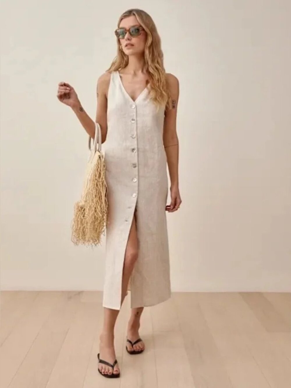 Reformation Cliff Linen Dress Sz XS